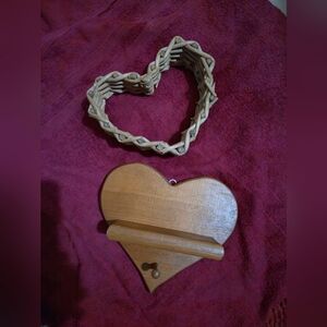 Wooden Heart-Shaped Decor Set